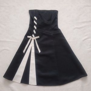 Gunne Sax Jessica McClintock corset bustier flare lace up prom Strapless